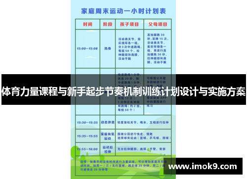 体育力量课程与新手起步节奏机制训练计划设计与实施方案